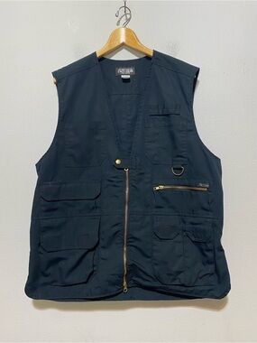 Tact Squad Tactical Vest Men's Large Black Utility Pockets Full Zip Tact Gear